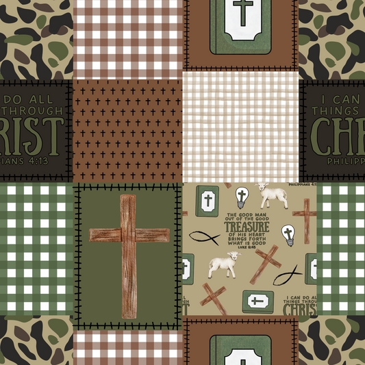 Camo boy faith patchwork