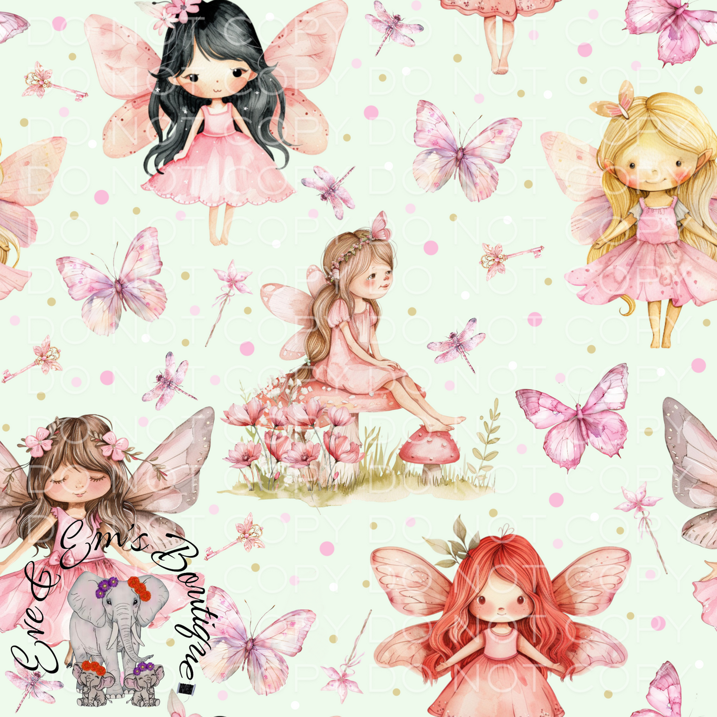 Pink Whimsical Fairies