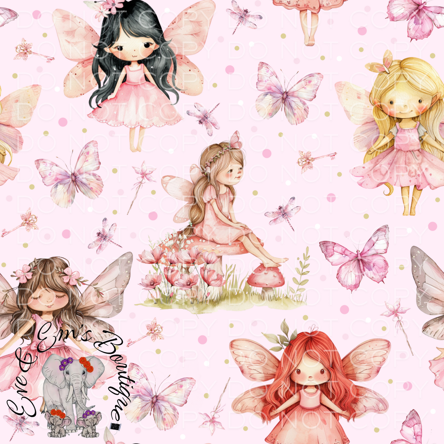Pink Whimsical Fairies