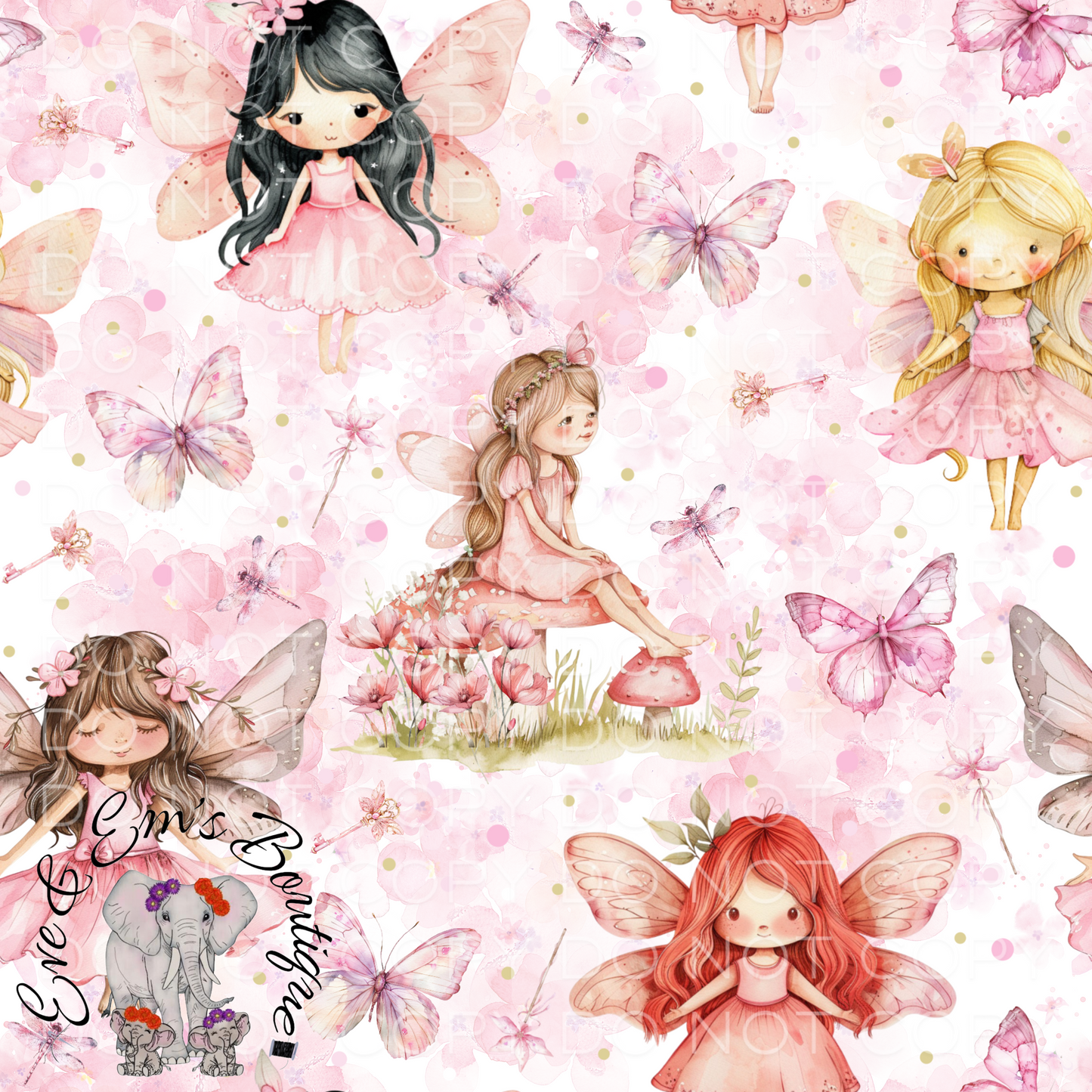 Pink Whimsical Fairies