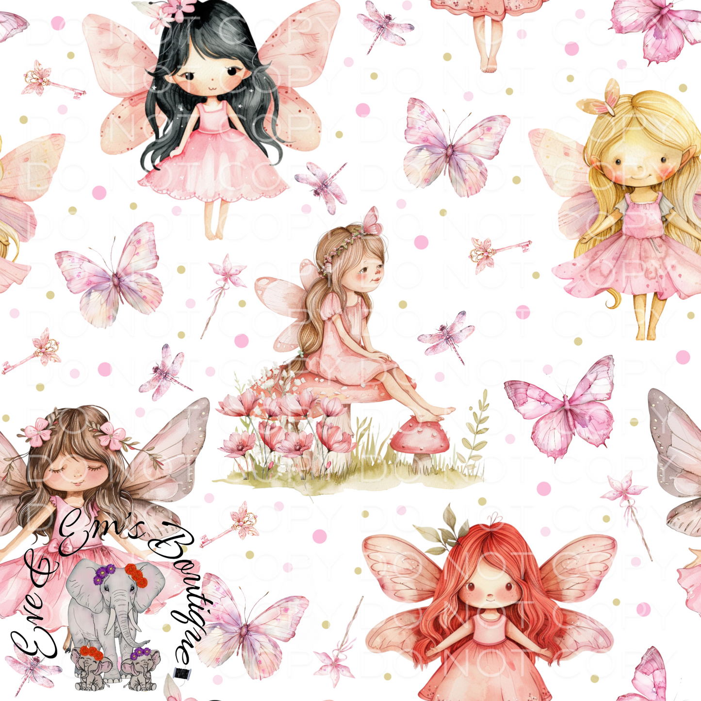 Pink Whimsical Fairies