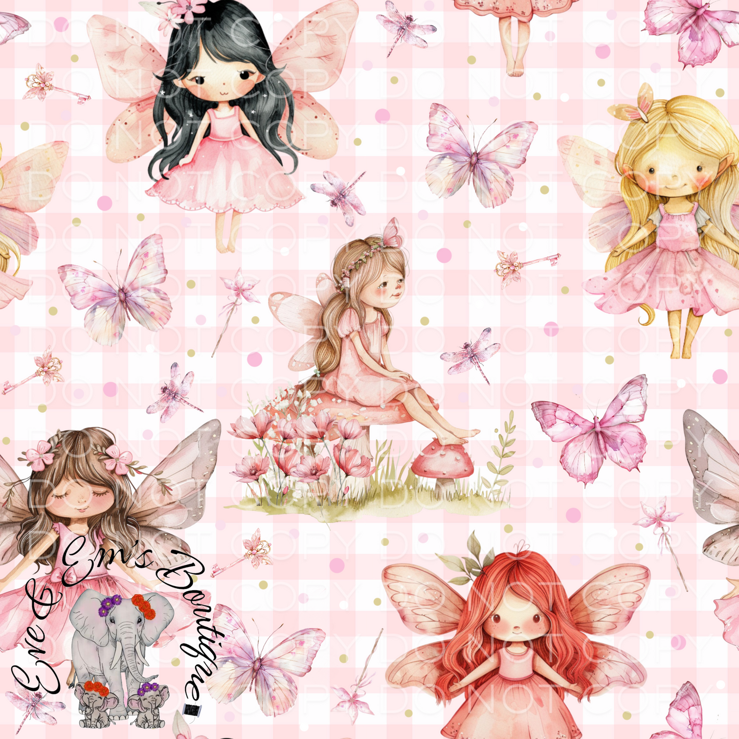 Pink Whimsical Fairies